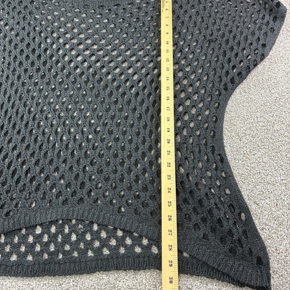 6th & Lane Women Plus Size 22/24 Charcoal Grey Crochet Open Knit‎ Sweater Top - Picture 4 of 7